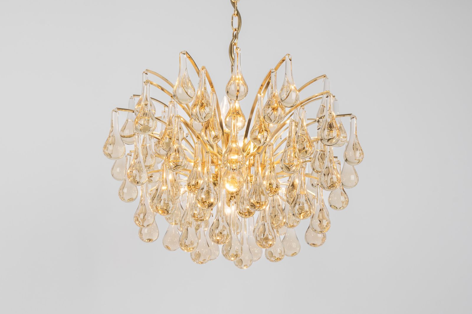 Large Murano Glass Tear Drop Chandelier, Christoph Palme, Germany, 1970s photo vinterior