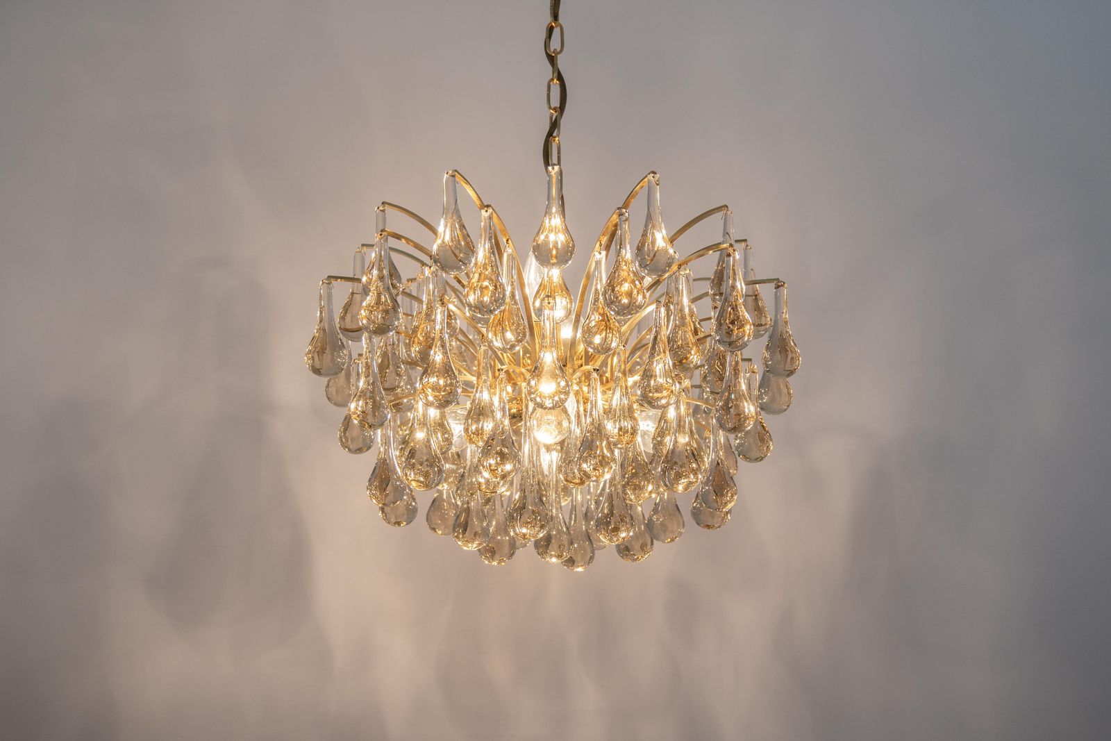photo for sale Large Murano Glass Tear Drop Chandelier, Christoph Palme, Germany, 1970s