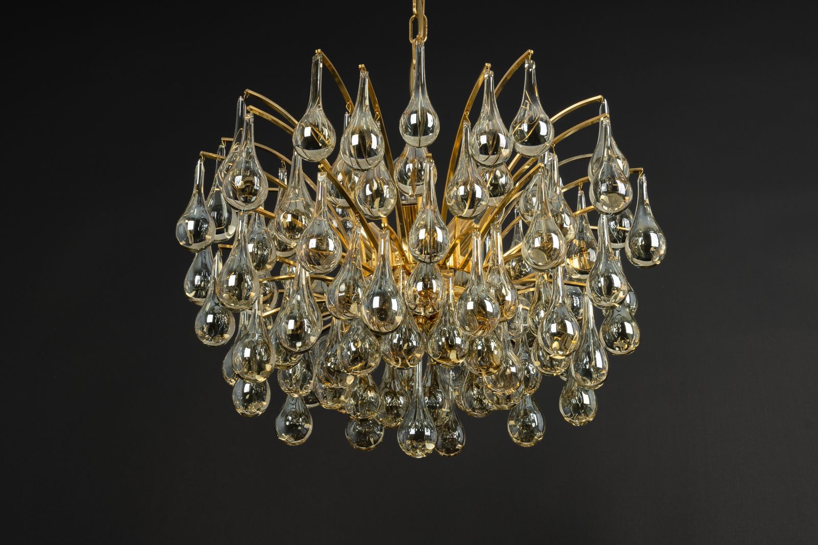 2235.0 Large Murano Glass Tear Drop Chandelier, Christoph Palme, Germany, 1970s photo