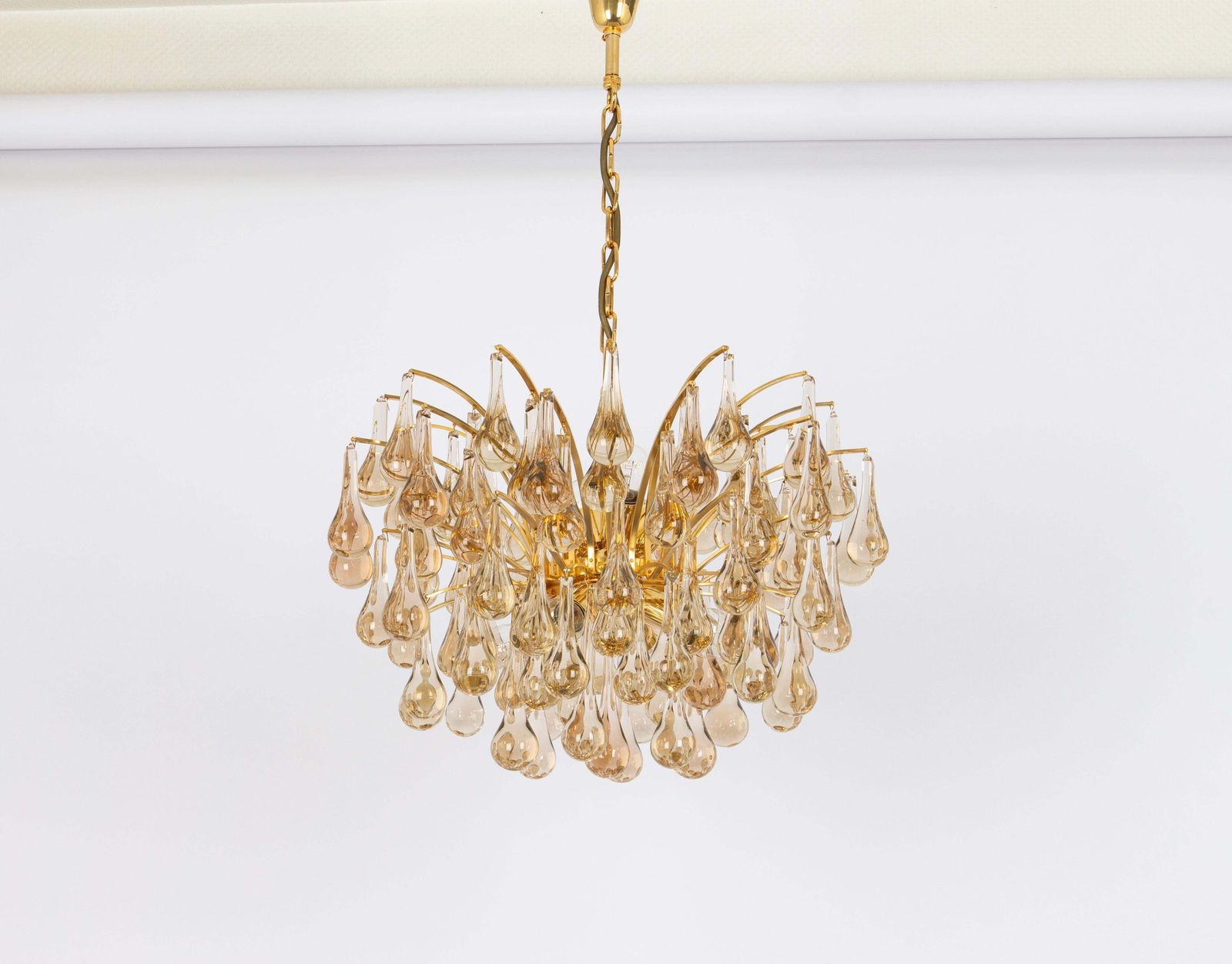 Large Murano Glass Tear Drop Chandelier, Christoph Palme, Germany, 1970s photo for sale