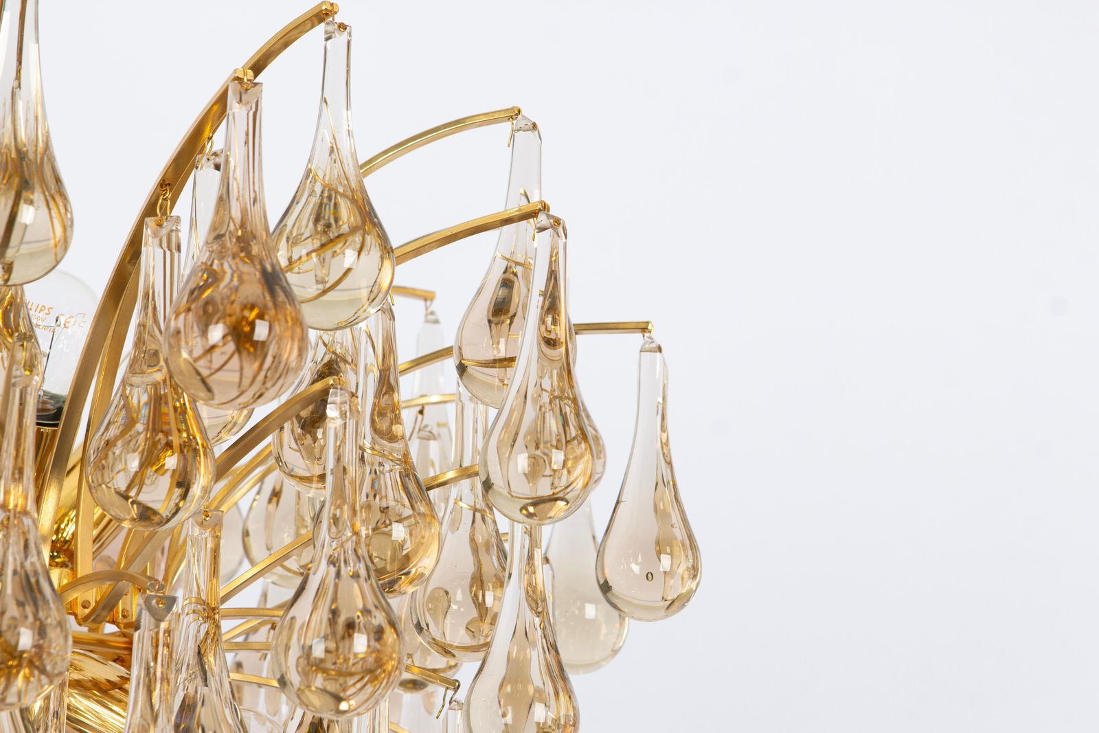 Large Murano Glass Tear Drop Chandelier, Christoph Palme, Germany, 1970s photo Lighting