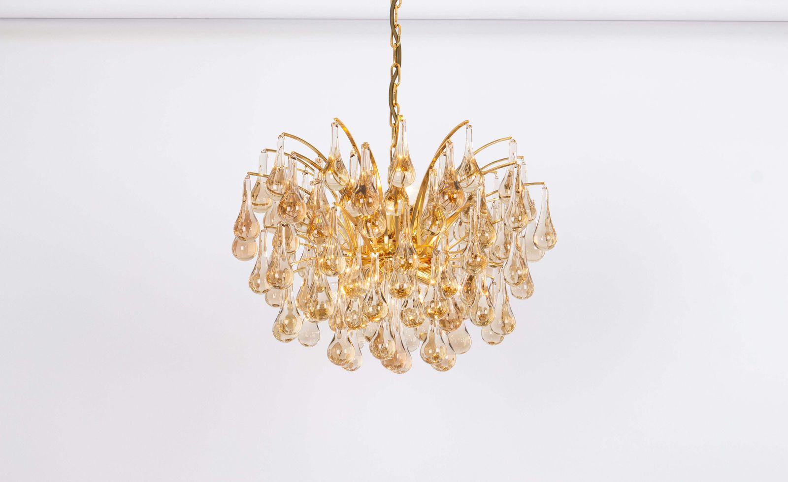 Large Murano Glass Tear Drop Chandelier, Christoph Palme, Germany, 1970s photo vinterior