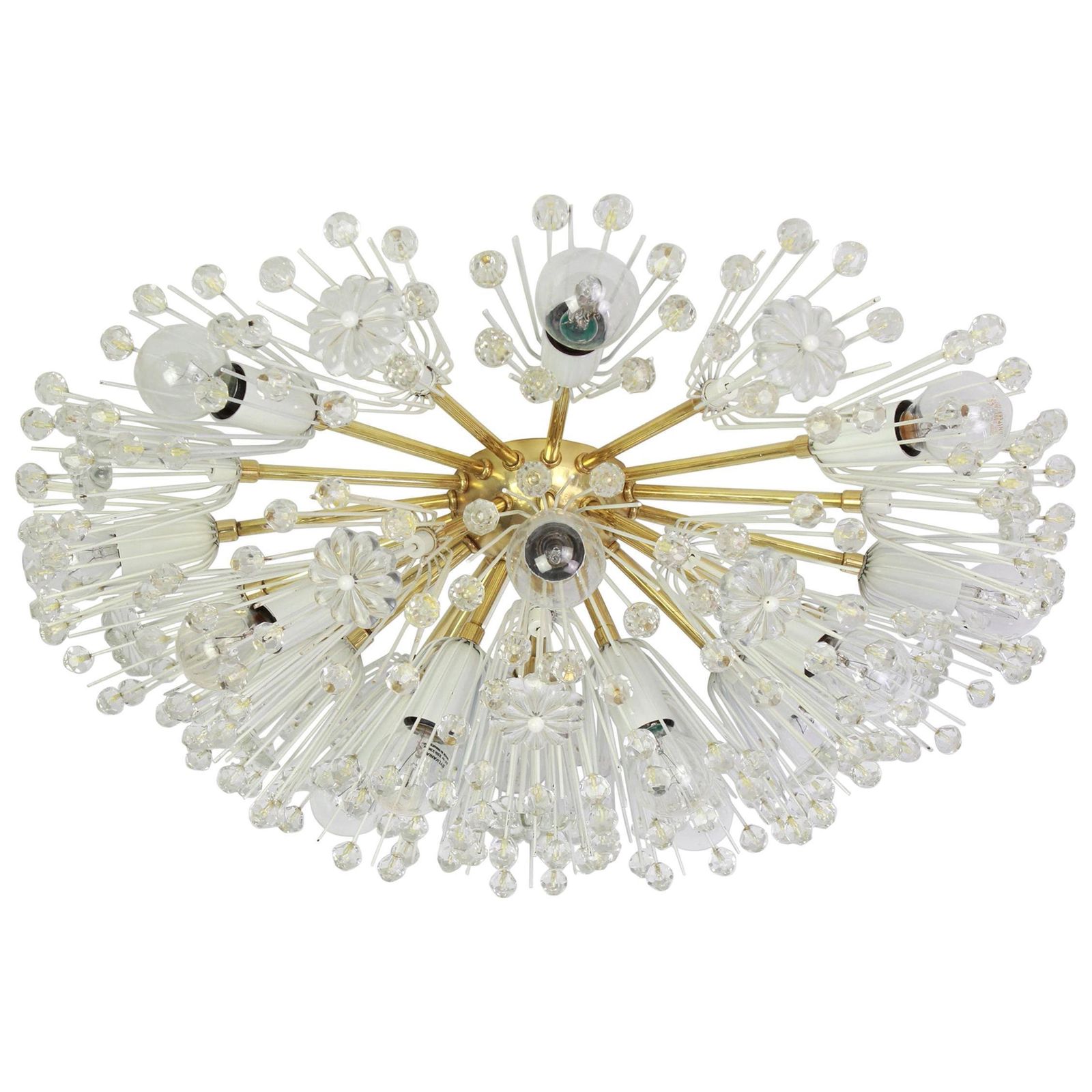 1 Of 3 Starburst Brass Chandelier By Emil Stejnar, Austria, 1960s photo for sale