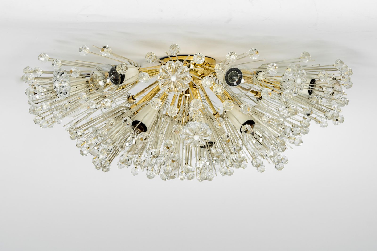 1 Of 3 Starburst Brass Chandelier By Emil Stejnar, Austria, 1960s photo Lighting