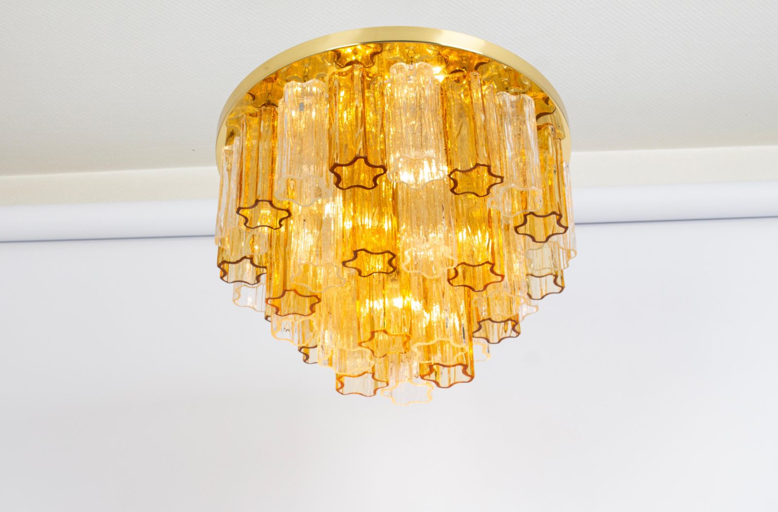 1 Of 3 Tronchi Murano Glass Flush Mount Light Kalmar, Austria, 1960s photo for sale