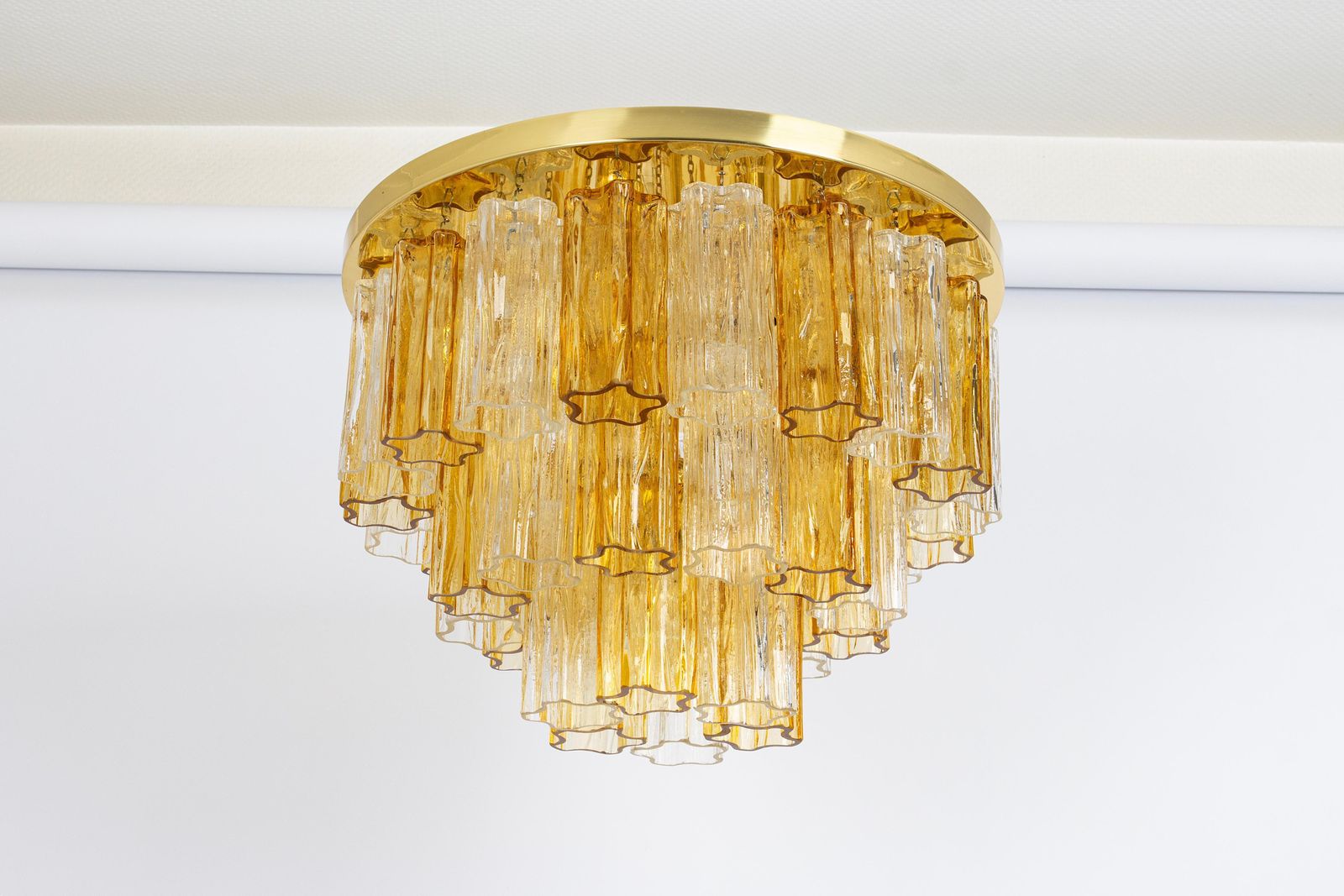 2751.0 1 Of 3 Tronchi Murano Glass Flush Mount Light Kalmar, Austria, 1960s photo