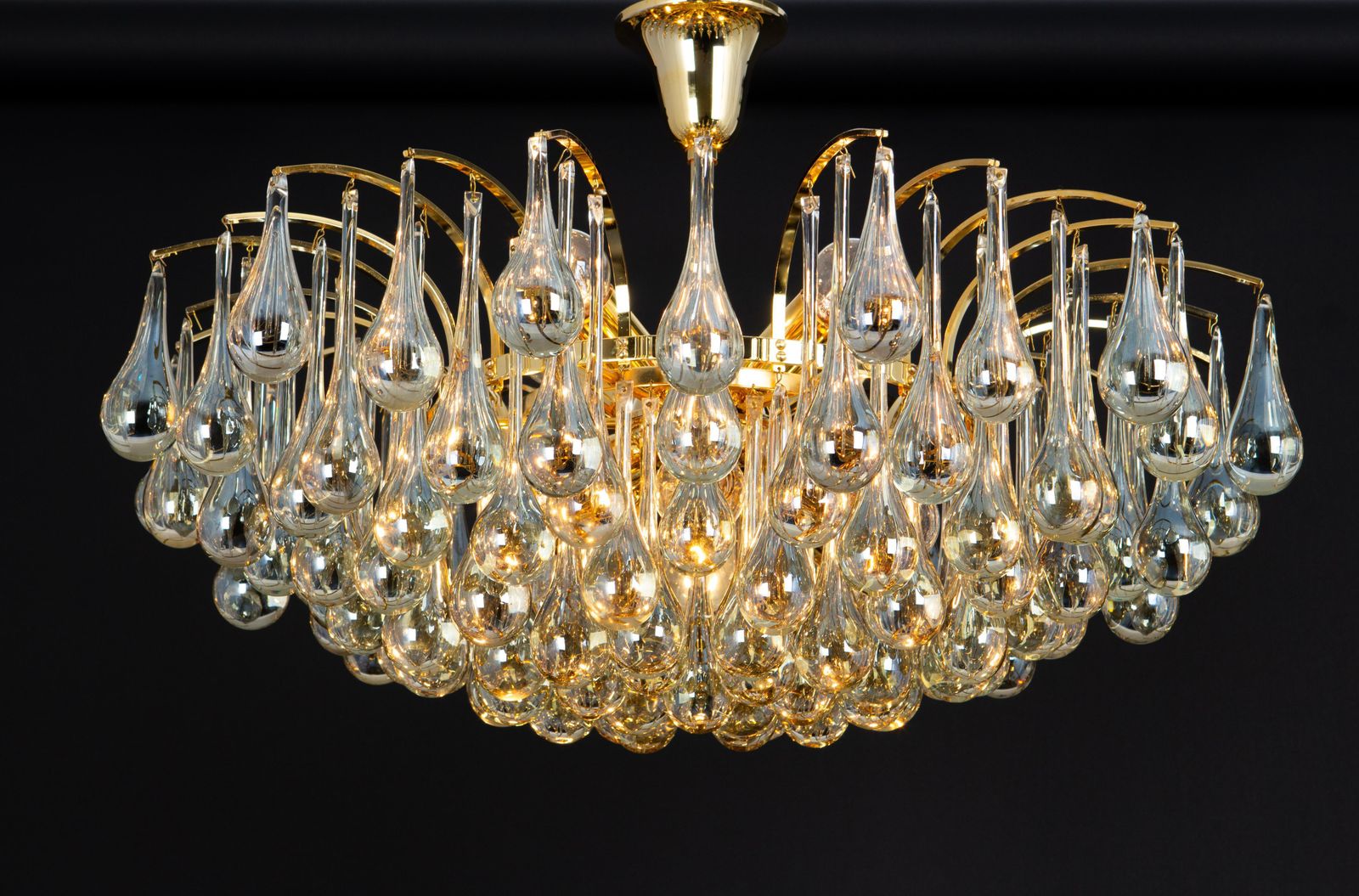 photo vinterior 1 Of 2 Large Murano Glass Tear Drop Chandelier, Christoph Palme, Germany, 1970s