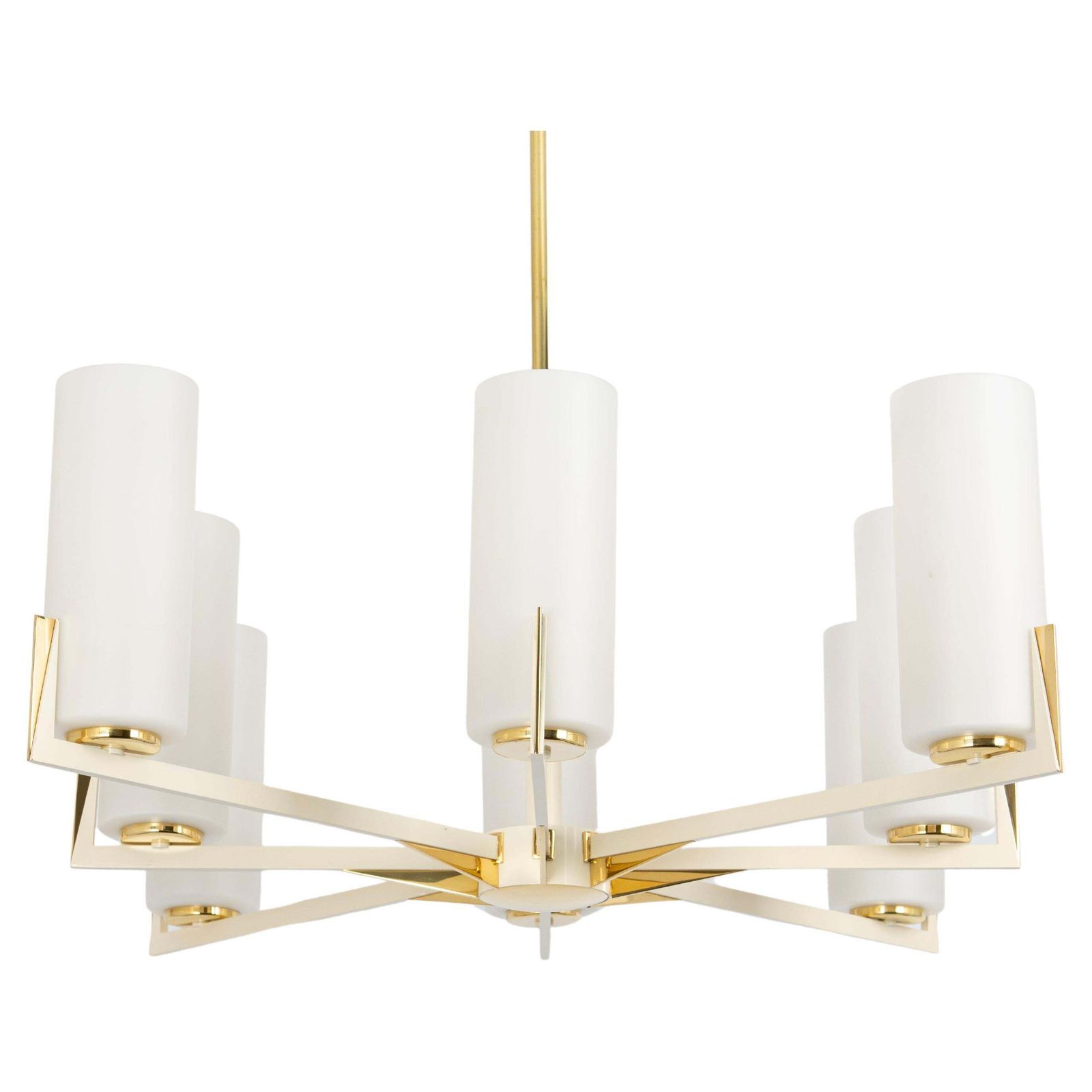 Large Glass Sunburst Chandelier, Kaiser, Germany, 1960s