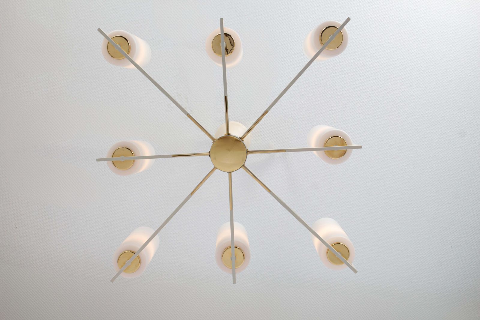 photo furniture Large Glass Sunburst Chandelier, Kaiser, Germany, 1960s