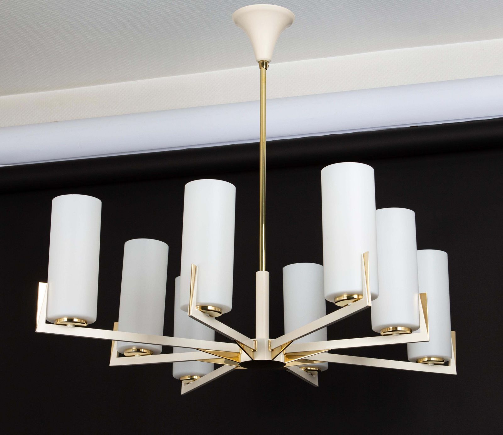 Lighting Large Glass Sunburst Chandelier, Kaiser, Germany, 1960s photo
