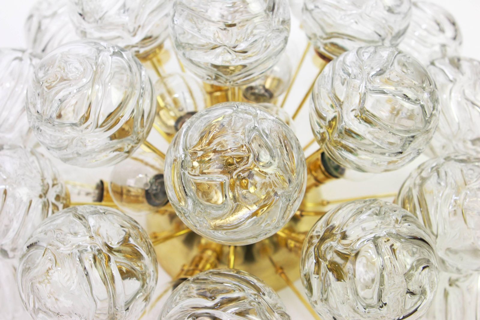 1 Of 2 Spectacular Sputnik Flushmount Glass Snow Balls By Doria, Germany, 1970s photo 2751.0