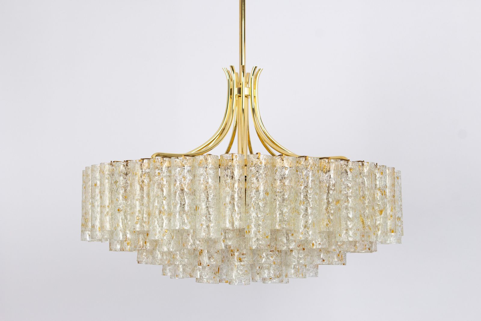 Stunning Large Doria Ice Glass Tubes Chandelier, Germany, 1960s photo furniture