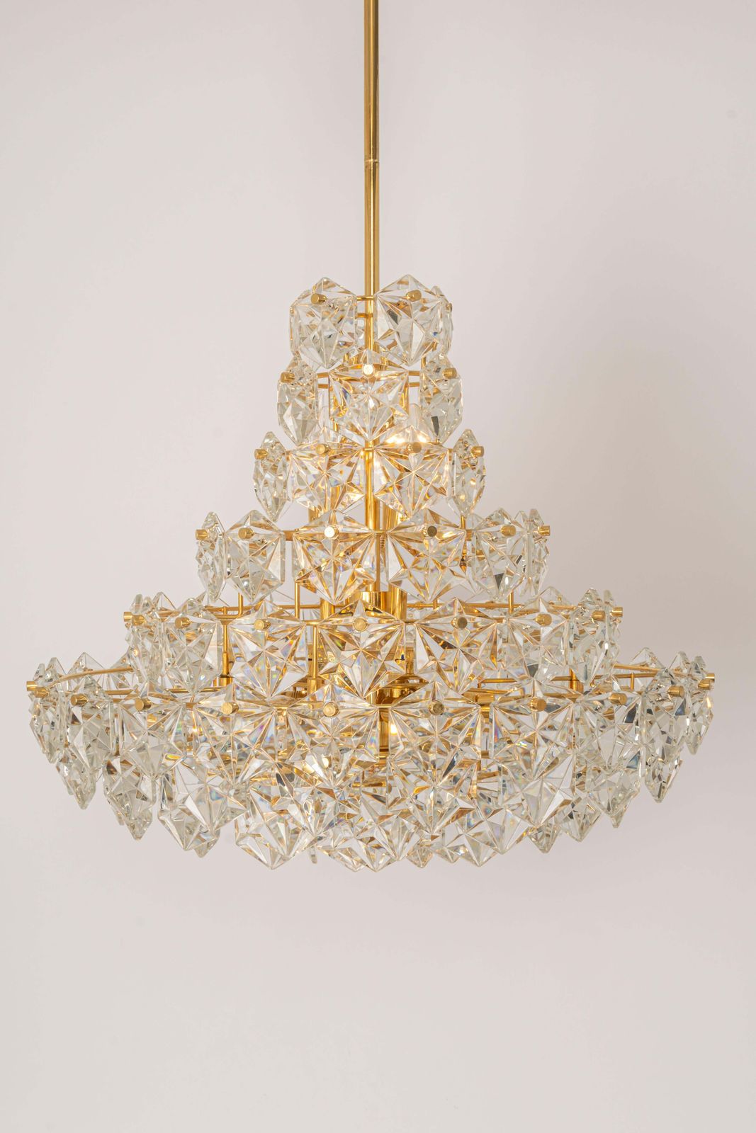 Stunning Huge Chandelier, Brass And Crystal Glass By Kinkeldey, Germany, 1970s photo furniture