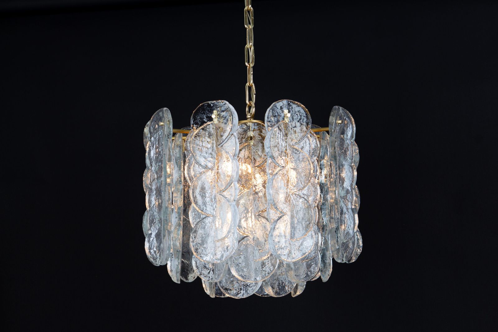 Large Murano Citrus Clear Glass Chandelier By Kalmar, Austria, 1970s photo vintage