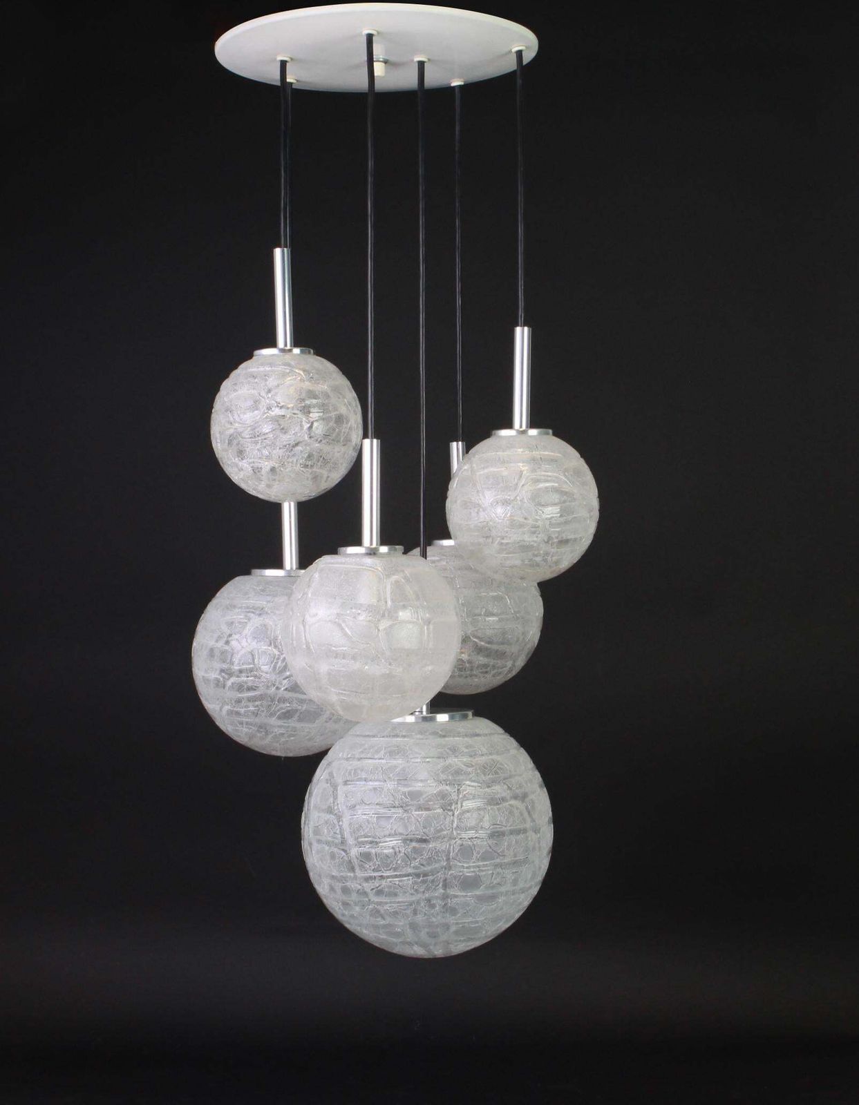 Large Designer Cascading Chandelier Murano Glass By Doria, Germany, 1970s photo vinterior