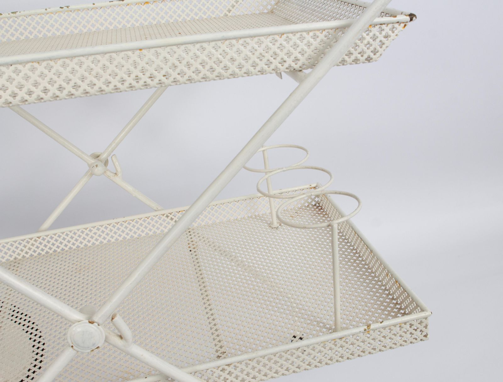 photo furniture Svenskt Tenn Serving Trolley In White Lacquered Metal By Josef Frank, 1950s