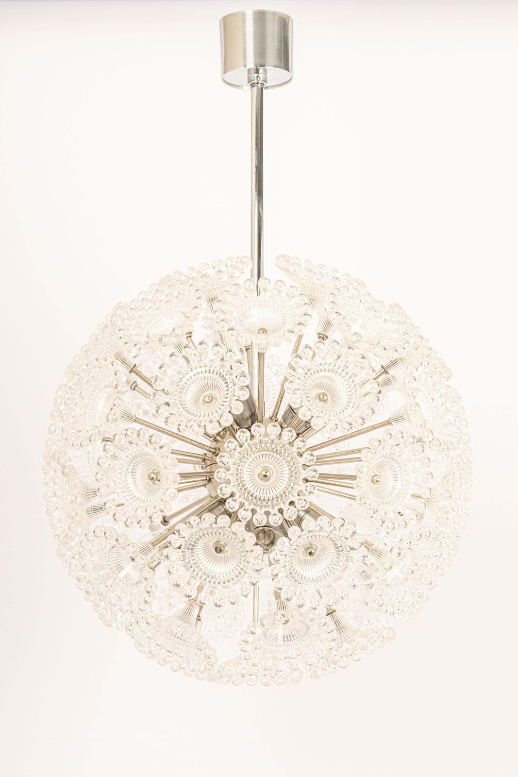 1 Of 2 Stunning Floral Chrome Sputnik Chandelier, Germany, 1960s photo furniture