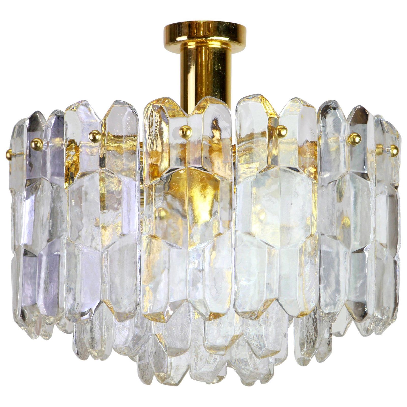 1 Of 3 Stunning Brass Murano Glass Light Fixture Palazzo, Kalmar, Austria, 1970s photo furniture