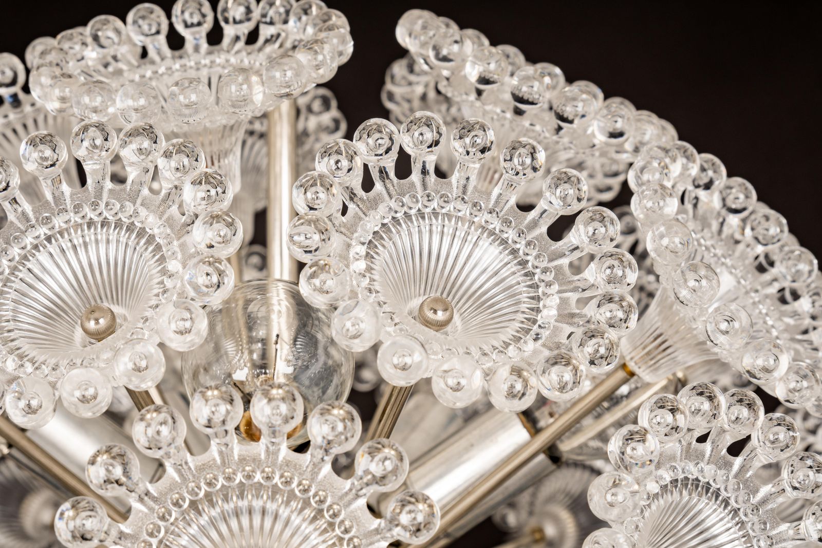 photo vinterior 1 Of 2 Stunning Floral Chrome Sputnik Chandelier, Germany, 1960s