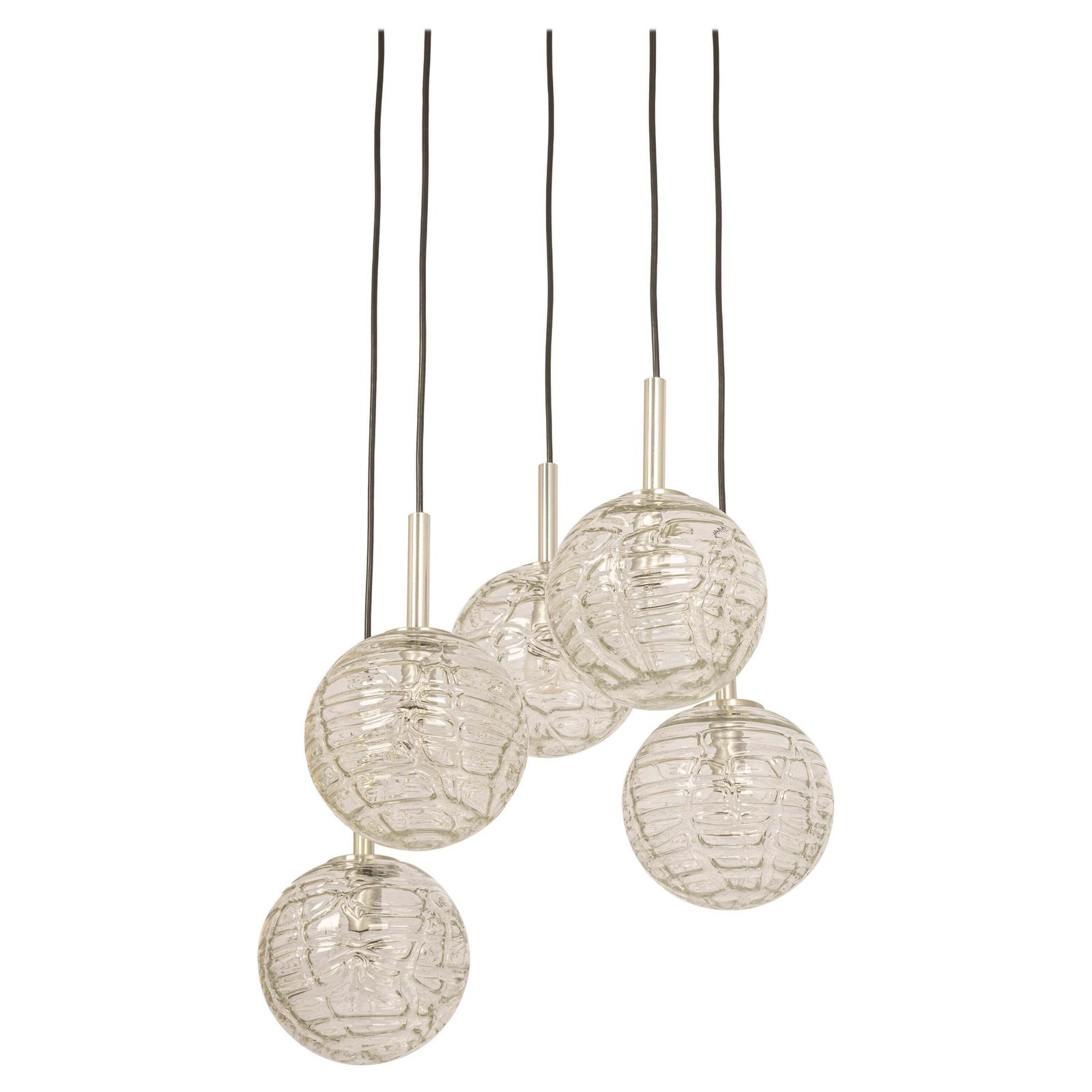 Large Designer Cascading Chandelier Murano Glass By Doria, Germany, 1970s