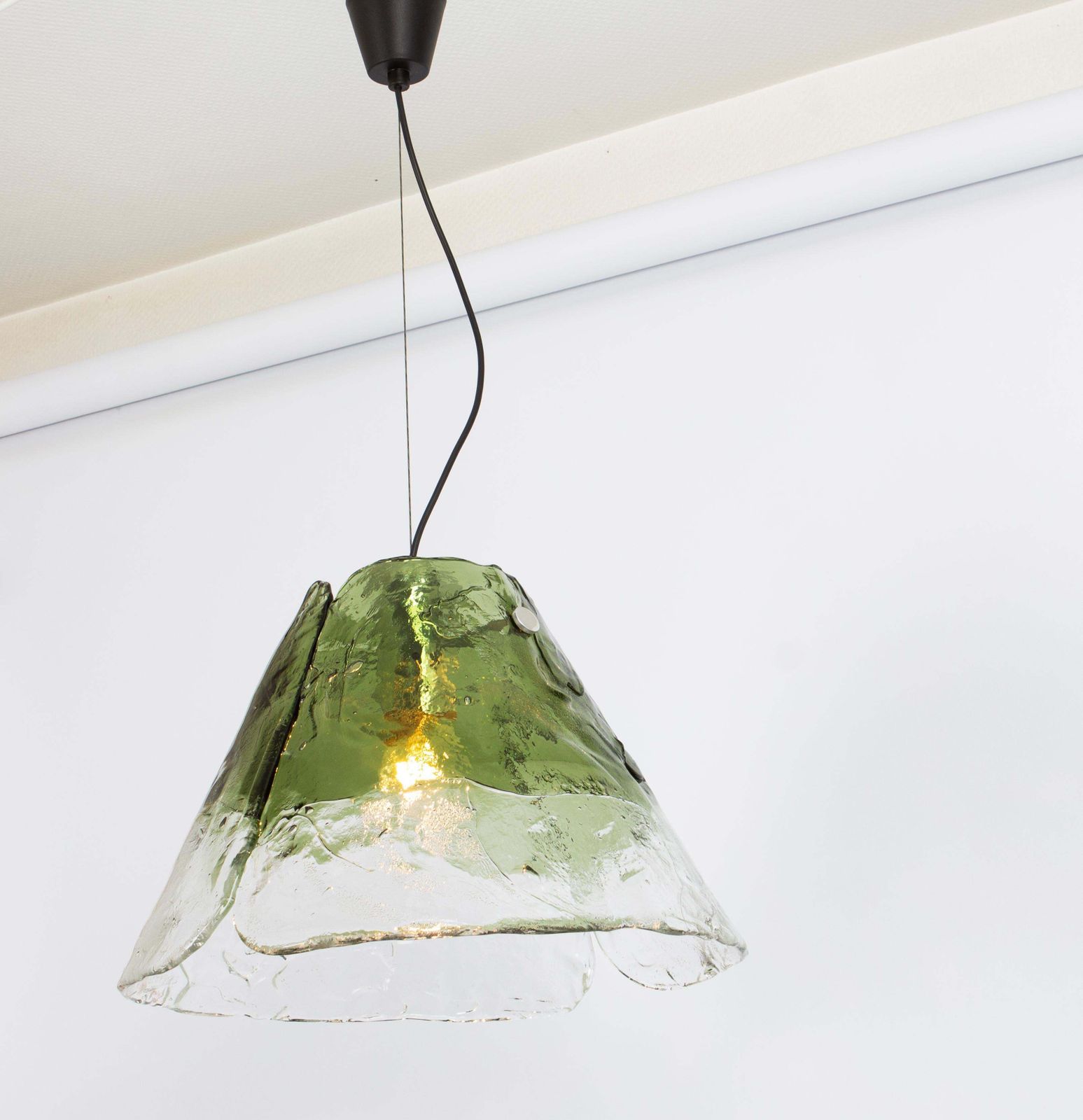Stunning Green Murano Pendant Light In Style Of Carlo Nason By Kalmar, 1970s photo vinterior