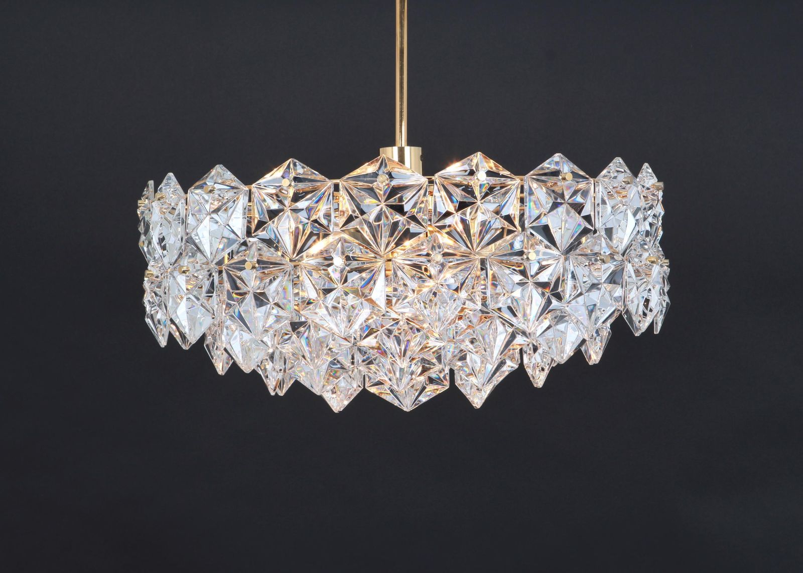 Lighting 1 Of 2 Kinkeldey Chandelier Gilt Brass And Crystal Glass, Germany, 1970s photo