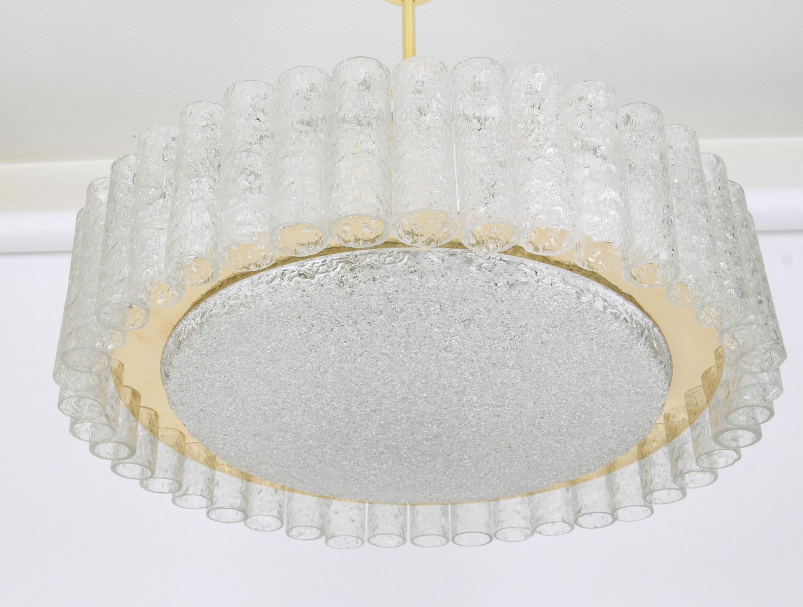 1 Of 2 Stunning Murano Glass Tubes Flushmount By Doria, Germany, 1960s photo buy
