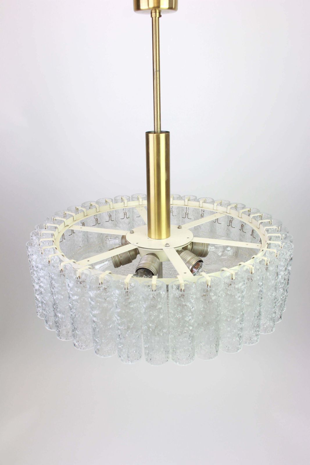 Large Murano Ice Glass Tubes Chandelier By Doria, Germany, 1970s photo 2020.0