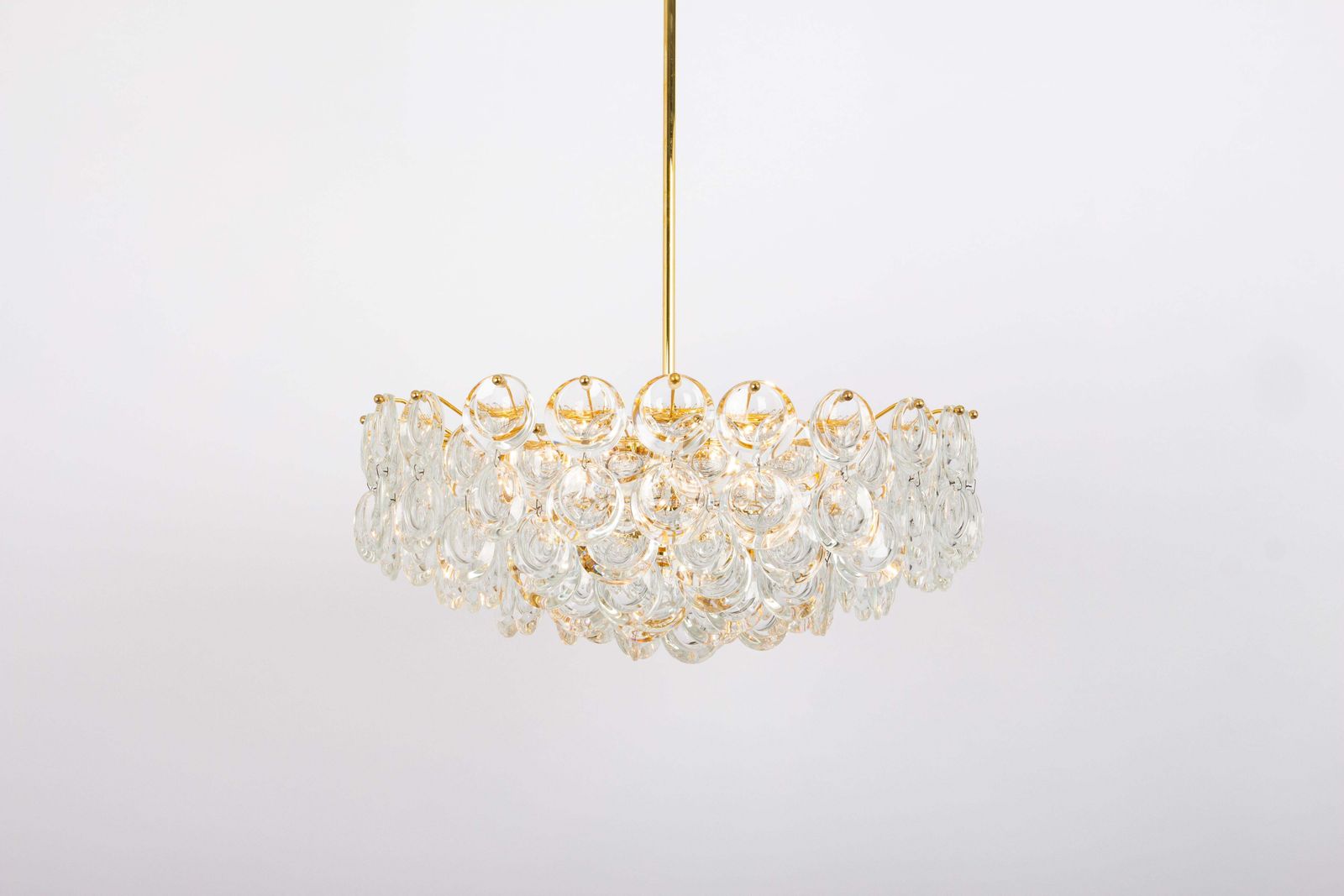 photo furniture 1 Of 2 Gilt Brass Crystal Chandelier By Palwa, Sciolari Design, Germany, 1970s