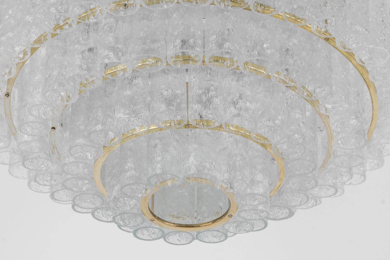 Large Mid Century Doria Chandelier Ice Glass, 1960s, Germany photo 2235.0
