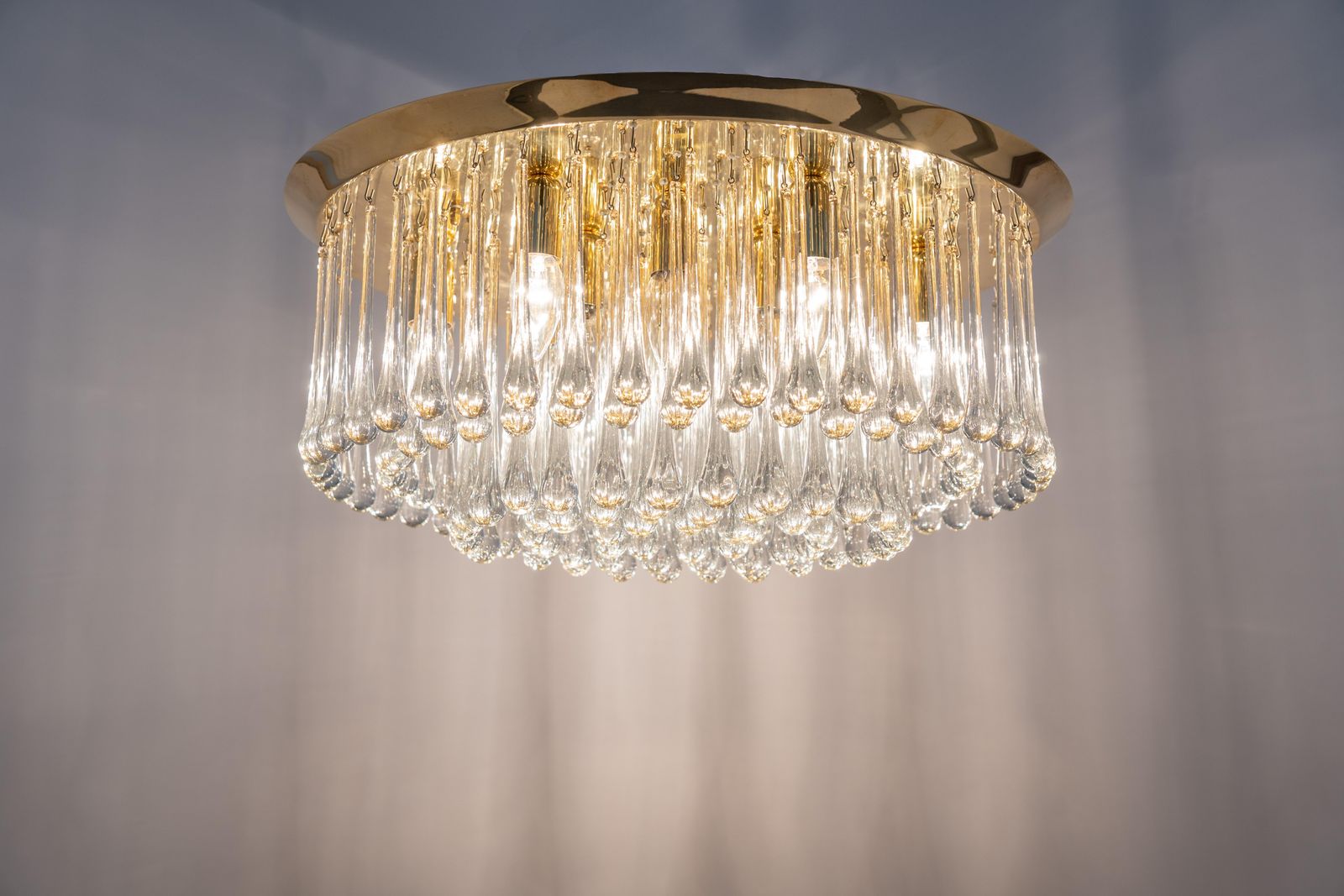 photo furniture Stunning Brass Tear Drop Glasses Light Fixture Tropfen, Kalmar, Austria, 1970s