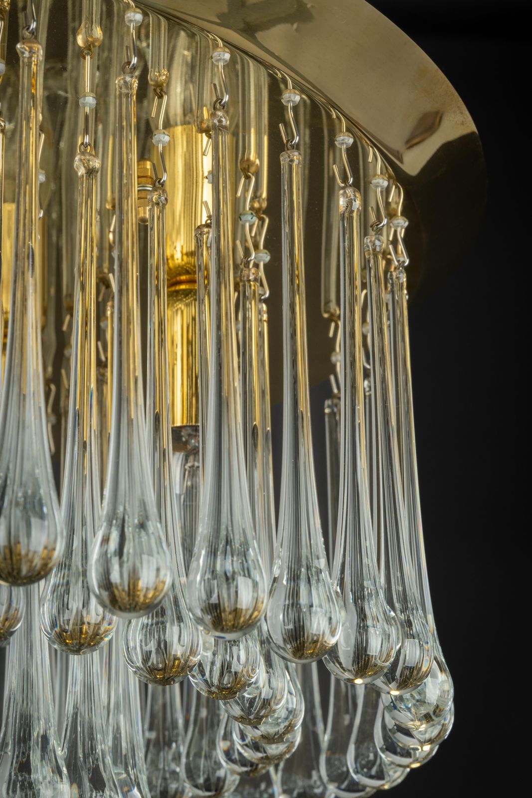 2321.0 Stunning Brass Tear Drop Glasses Light Fixture Tropfen, Kalmar, Austria, 1970s photo