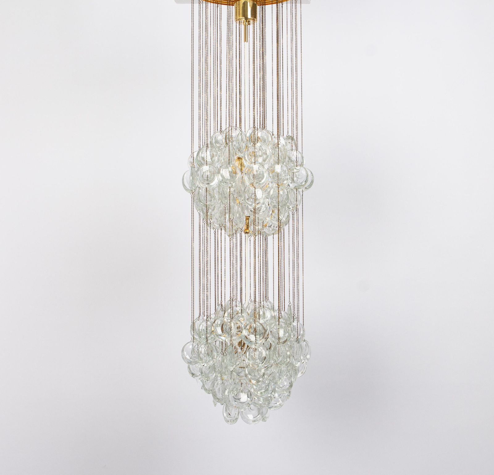 Delicate Gilt Brass Crystal Chandelier By Palwa, Sciolari Design, Germany, 1970s photo furniture