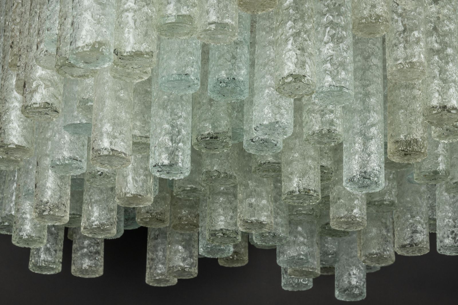Lighting 1 Of 2 Large Stunning Murano Ice Glass Flush Mount By Doria, Germany, 1960s photo