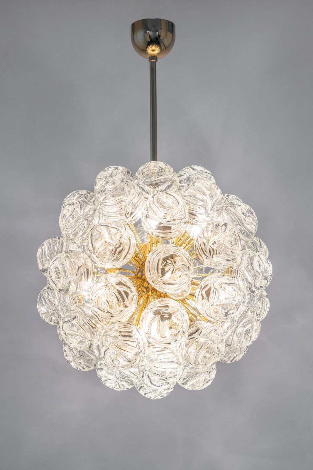 Spectacular Sputnik Chandelier With Snow Glass Balls, Doria, Germany, 1970s photo vintage