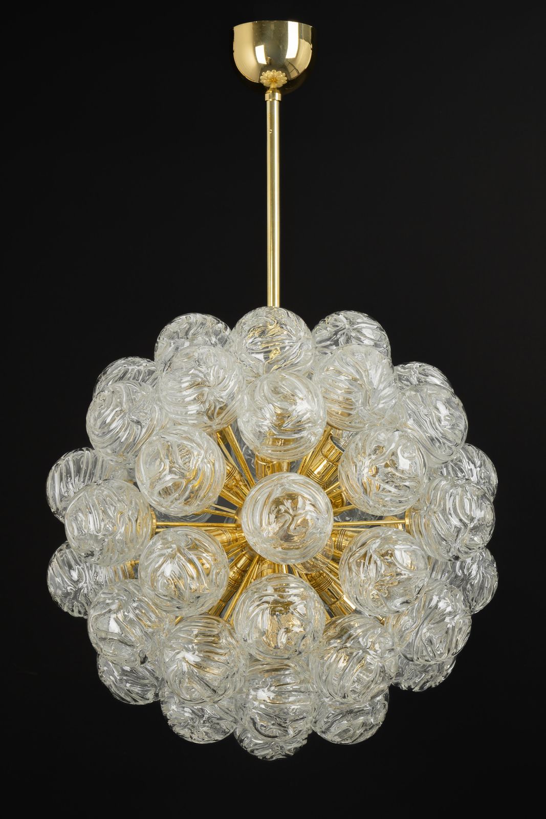 photo buy Spectacular Sputnik Chandelier With Snow Glass Balls, Doria, Germany, 1970s