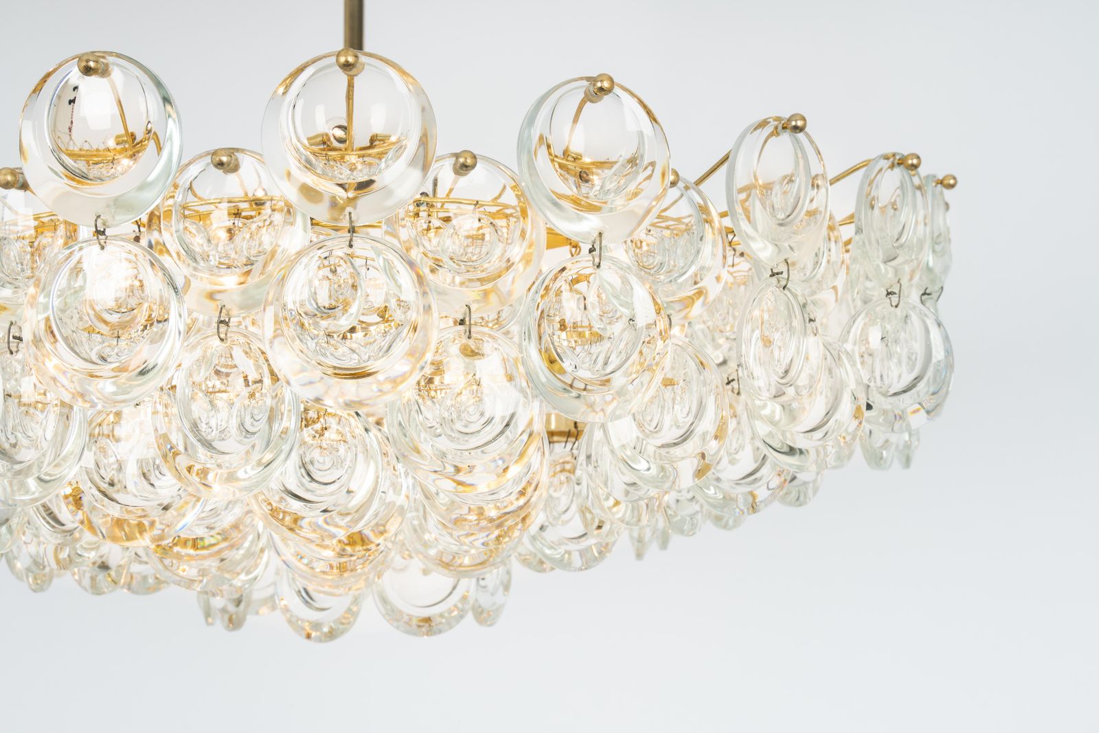 Huge Gilt Brass And Crystal Chandelier, Sciolari Design By Palwa, Germany, 1970s photo furniture