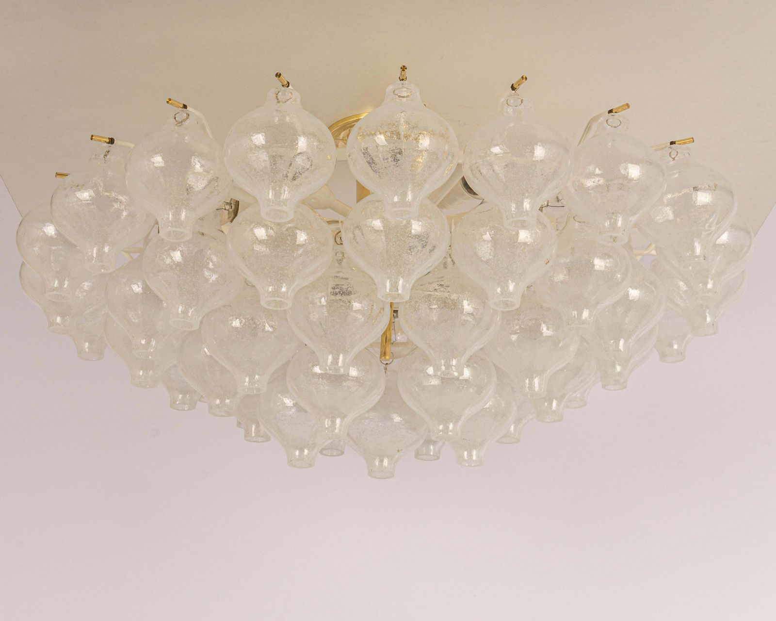 1 Of 3 Extra Large Tulipan Glass Flushmount By Kalmar, Austria, 1960s photo for sale