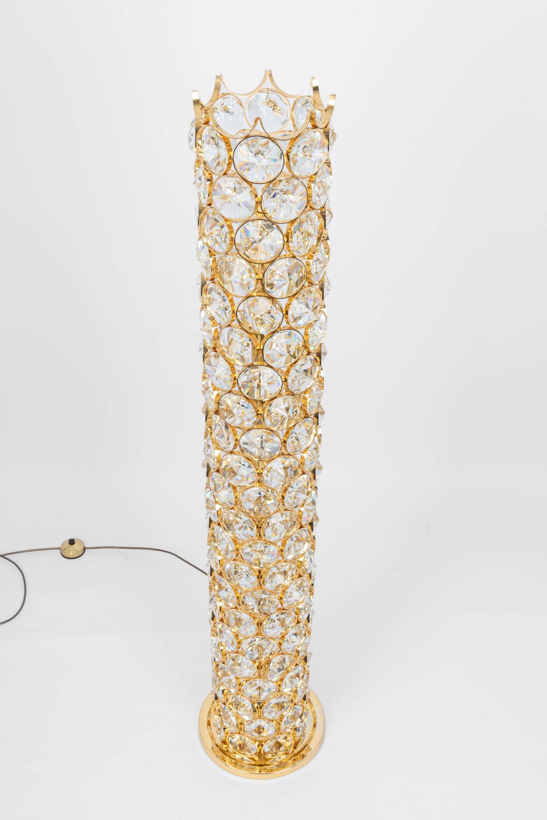 Exquisite Gilt Jewel Floor Lamp Sciolari Design By Palwa, Germany, 1960s photo for sale