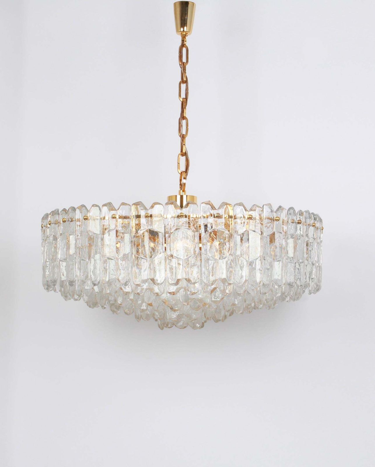 1 Of 2 Huge Kalmar Chandelier 'Palazzo', Gilt Brass Glass, Austria, 1970 photo furniture