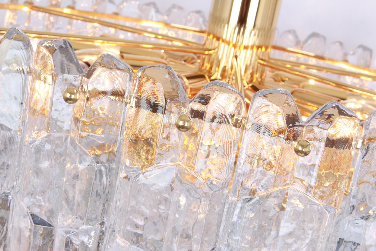 Lighting 1 Of 2 Huge Kalmar Chandelier 'Palazzo', Gilt Brass Glass, Austria, 1970 photo