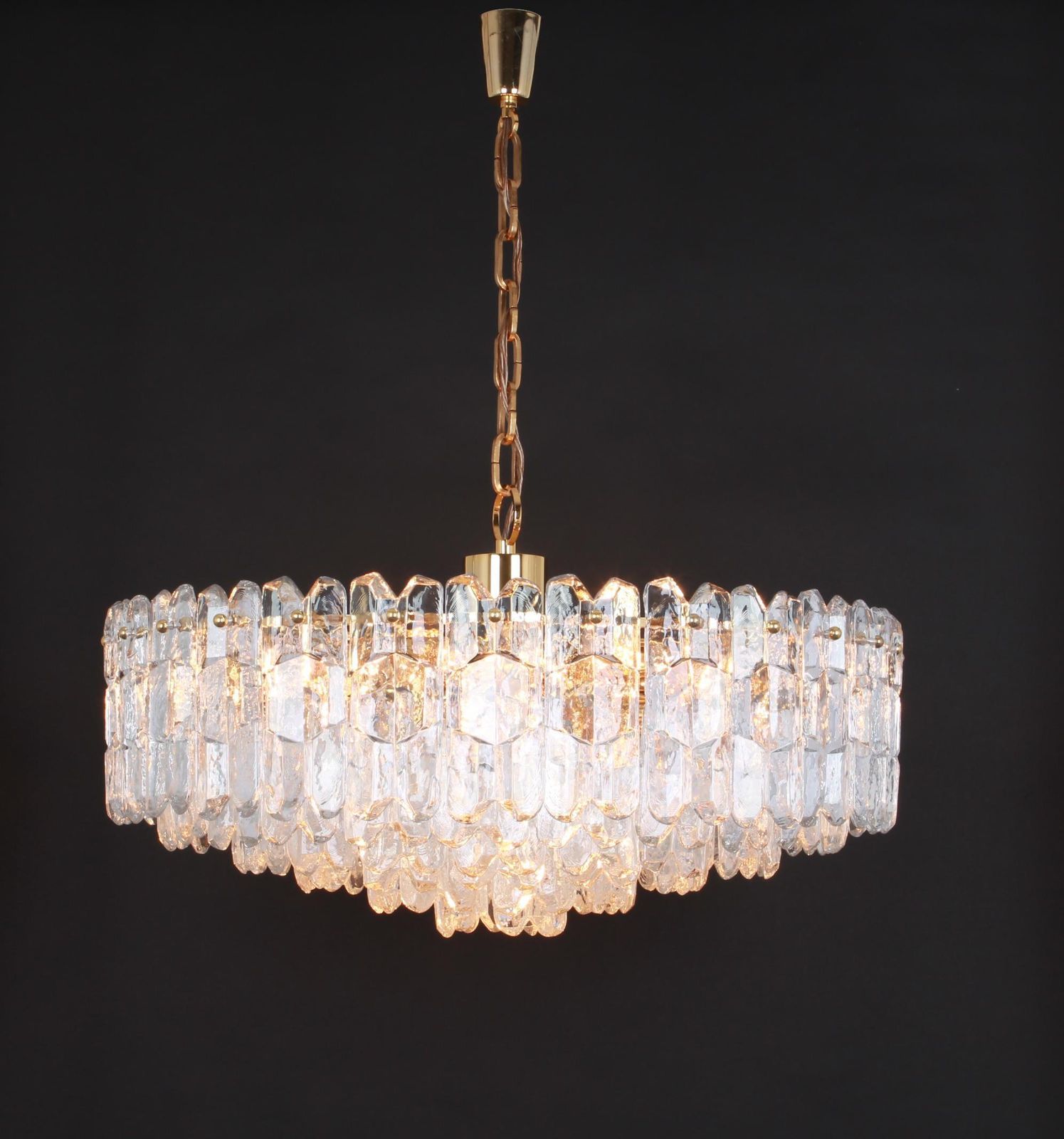 photo buy 1 Of 2 Huge Kalmar Chandelier 'Palazzo', Gilt Brass Glass, Austria, 1970