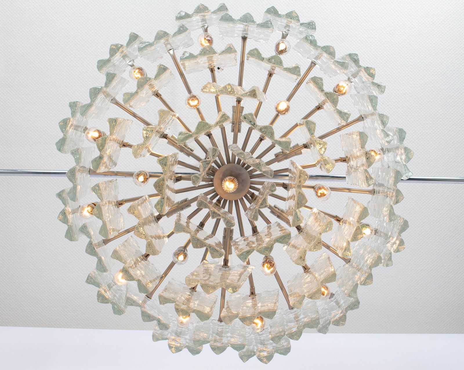 Huge Kalmar Chandelier 'Soria', Ice Glass, Germany, 1970 photo vinterior