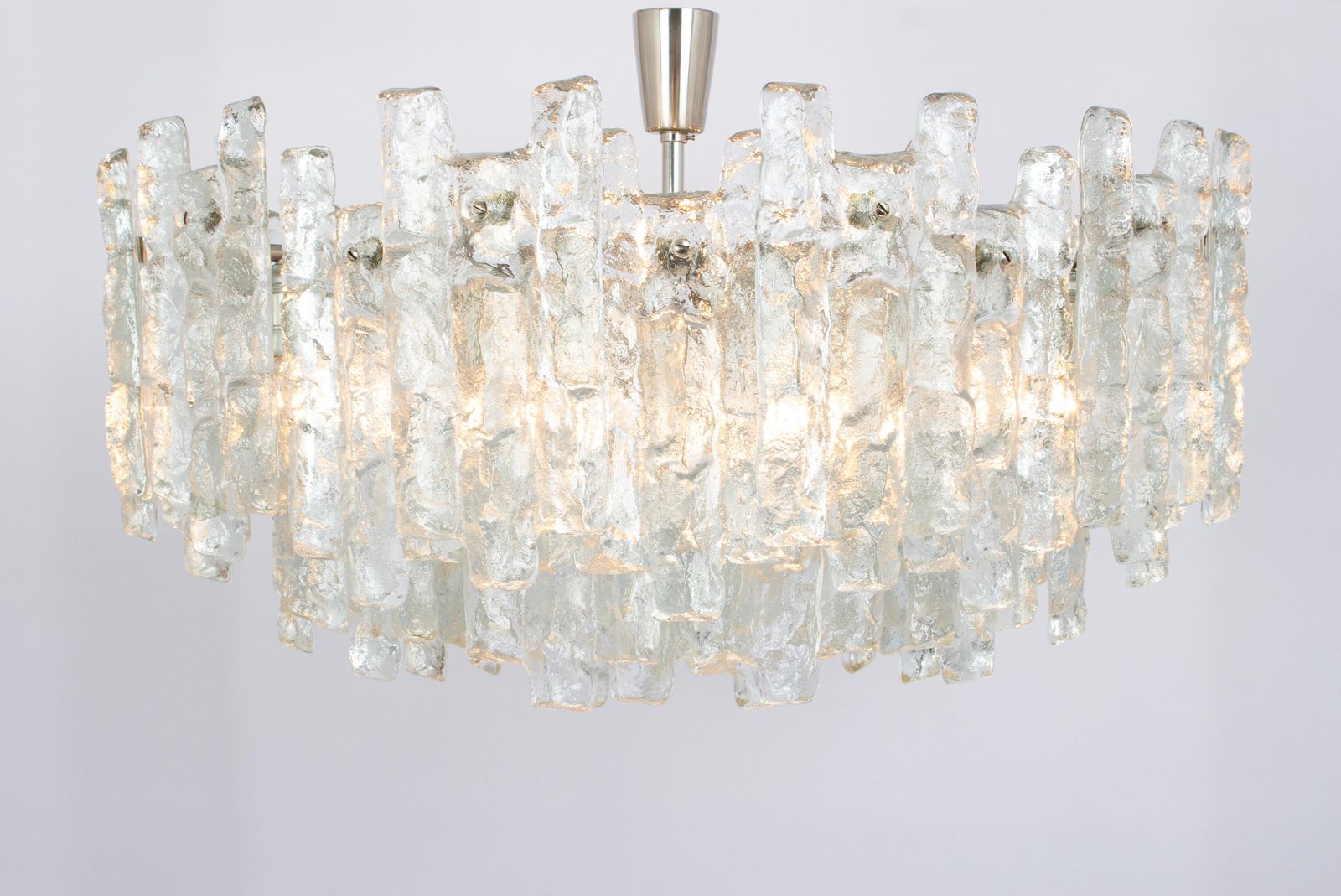 Huge Kalmar Chandelier 'Soria', Ice Glass, Germany, 1970 photo buy