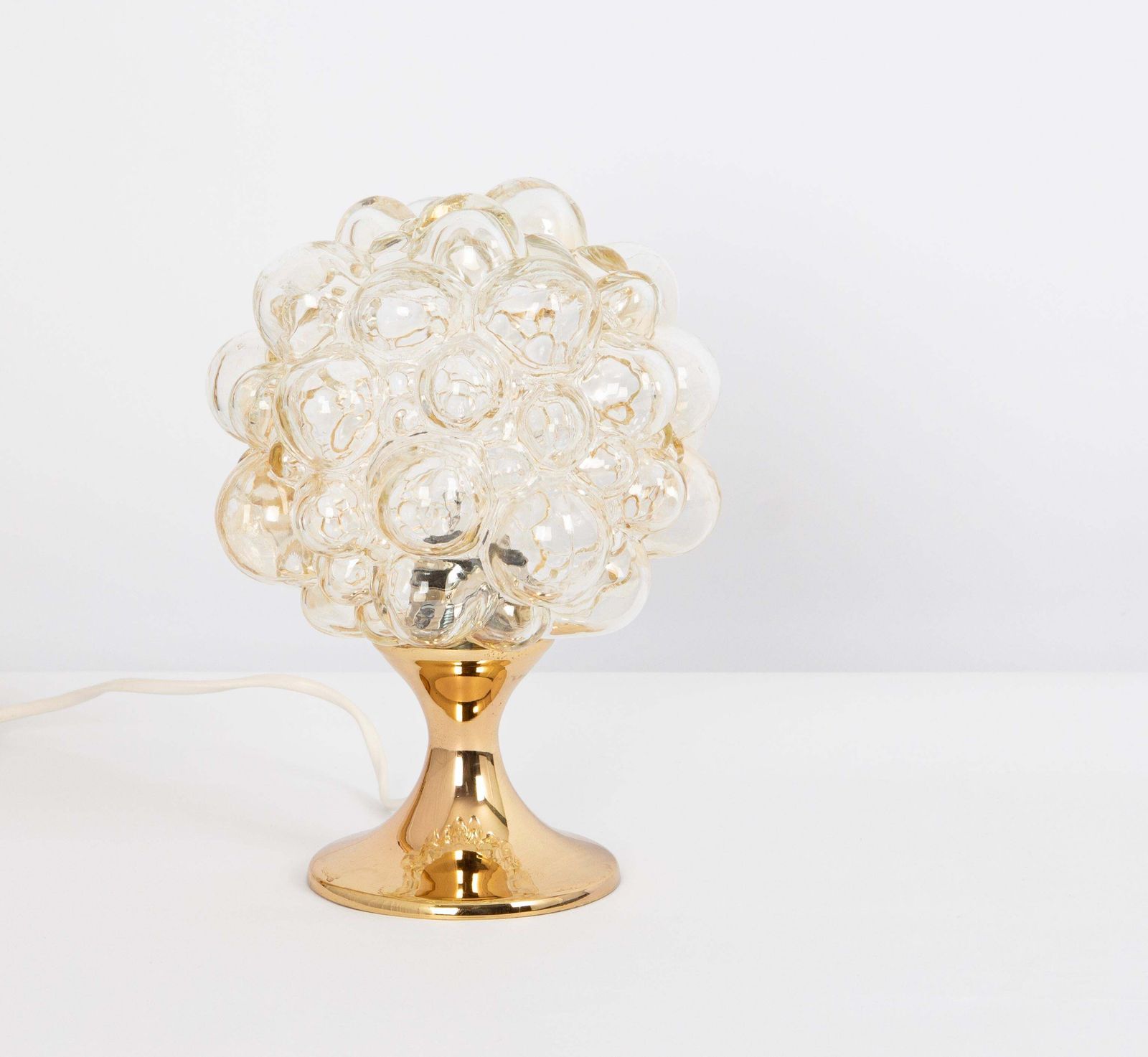 1 Of 6 Petite Amber Bubble Glass Table Lamps, Germany, 1970s photo furniture