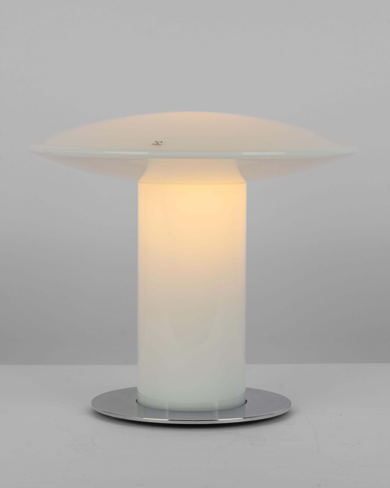 1 Of 2 Wonderful Glass Mushroom Table Lamp By Peill & Putzler, Germany, 1970s photo vinterior