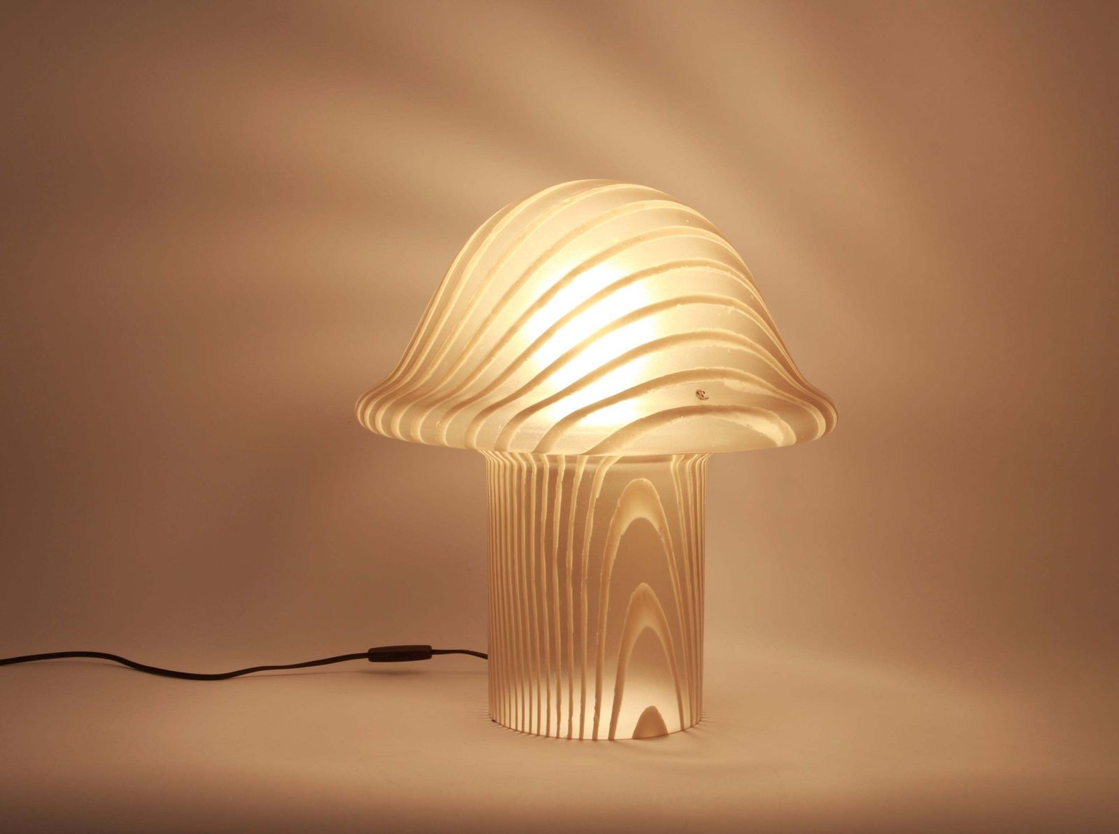 1 Of 2 Wonderful Glass Mushroom Table Lamps By Peill & Putzler, Germany, 1970s photo furniture