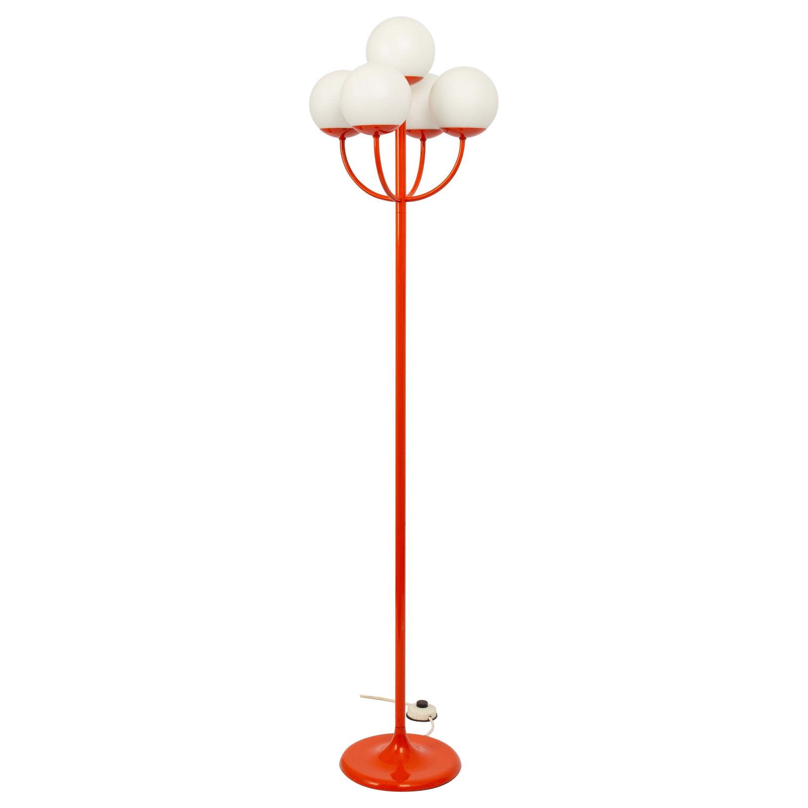Stunning Large Orange Floor Lamp By Kaiser, Germany, 1970s