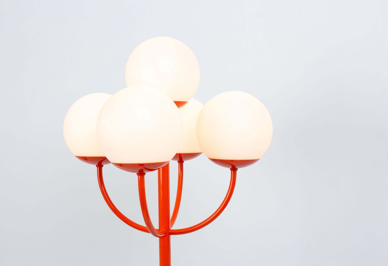 Stunning Large Orange Floor Lamp By Kaiser, Germany, 1970s photo furniture