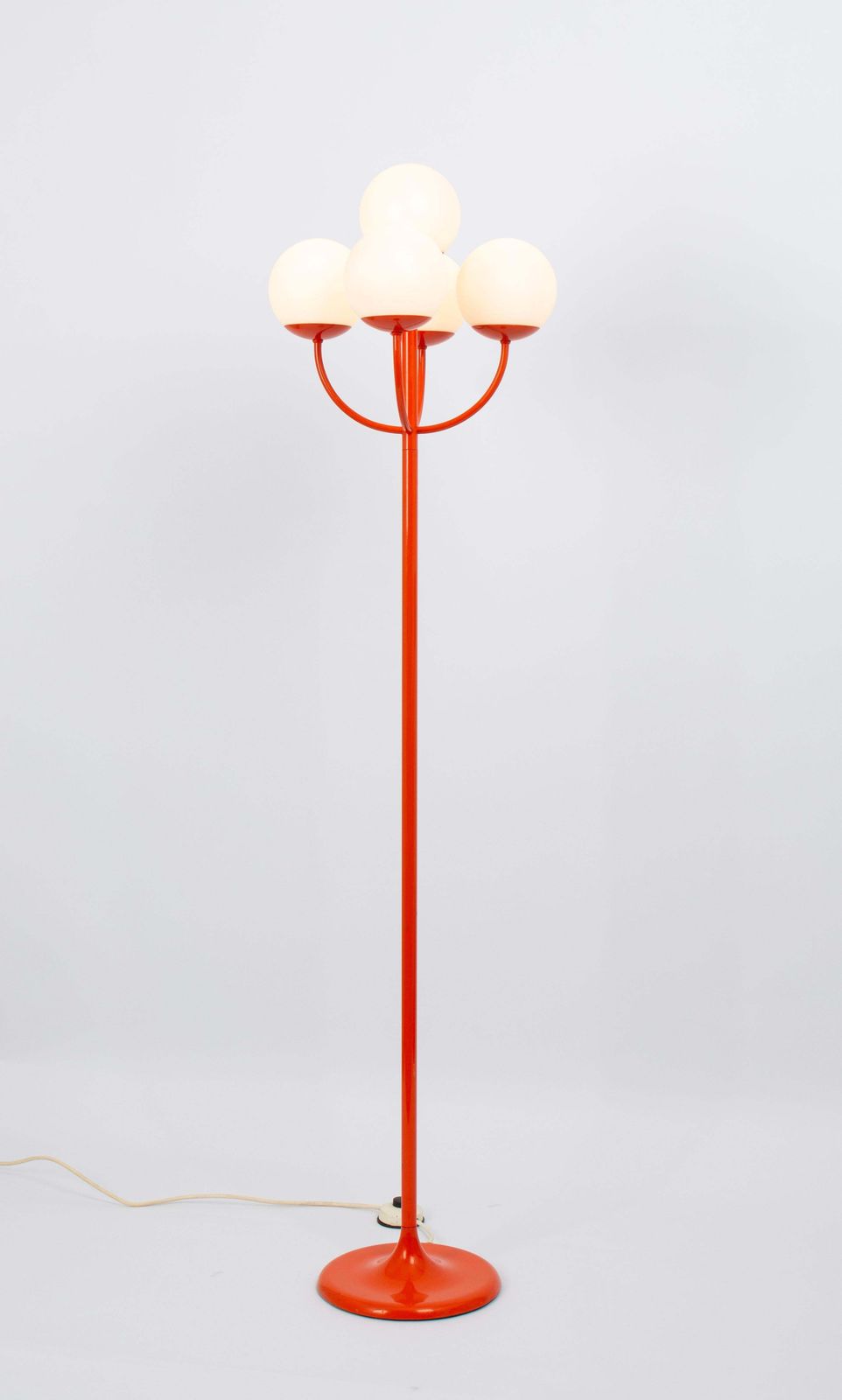 Stunning Large Orange Floor Lamp By Kaiser, Germany, 1970s photo vinterior